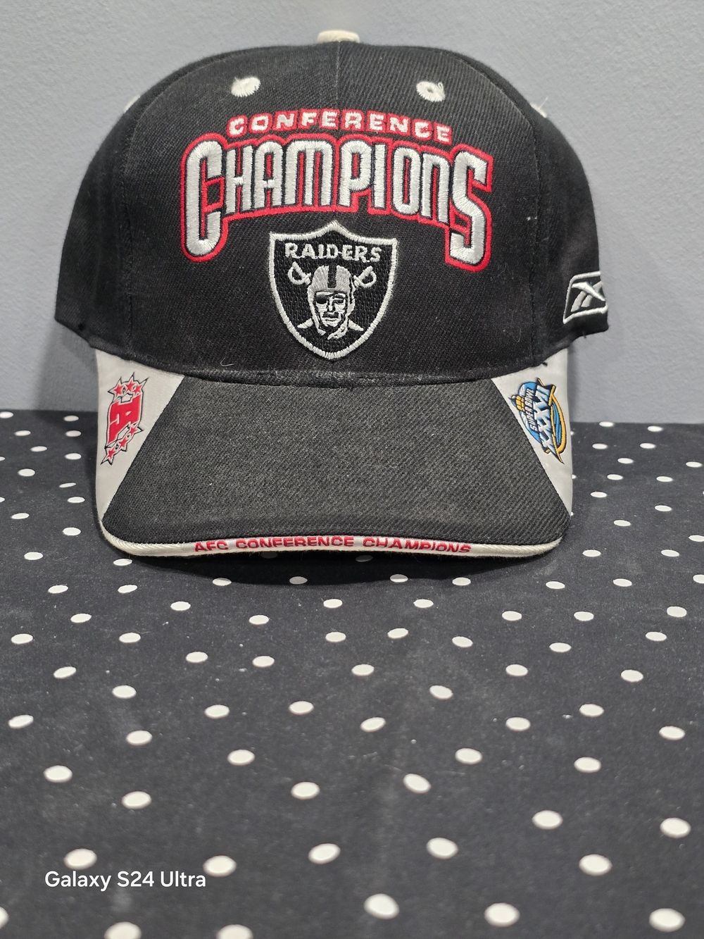 Raiders Conference Champions Black and Gray Hat - Reebok